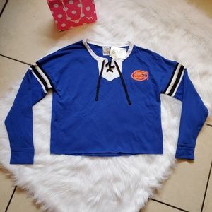 💙🐊🧡 VS PINK Florida Gators Tie Up Shirt